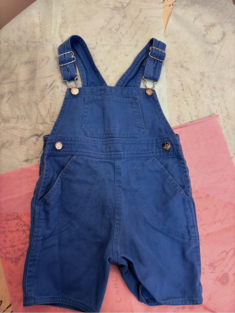 Kids Navy Blue Short Overalls